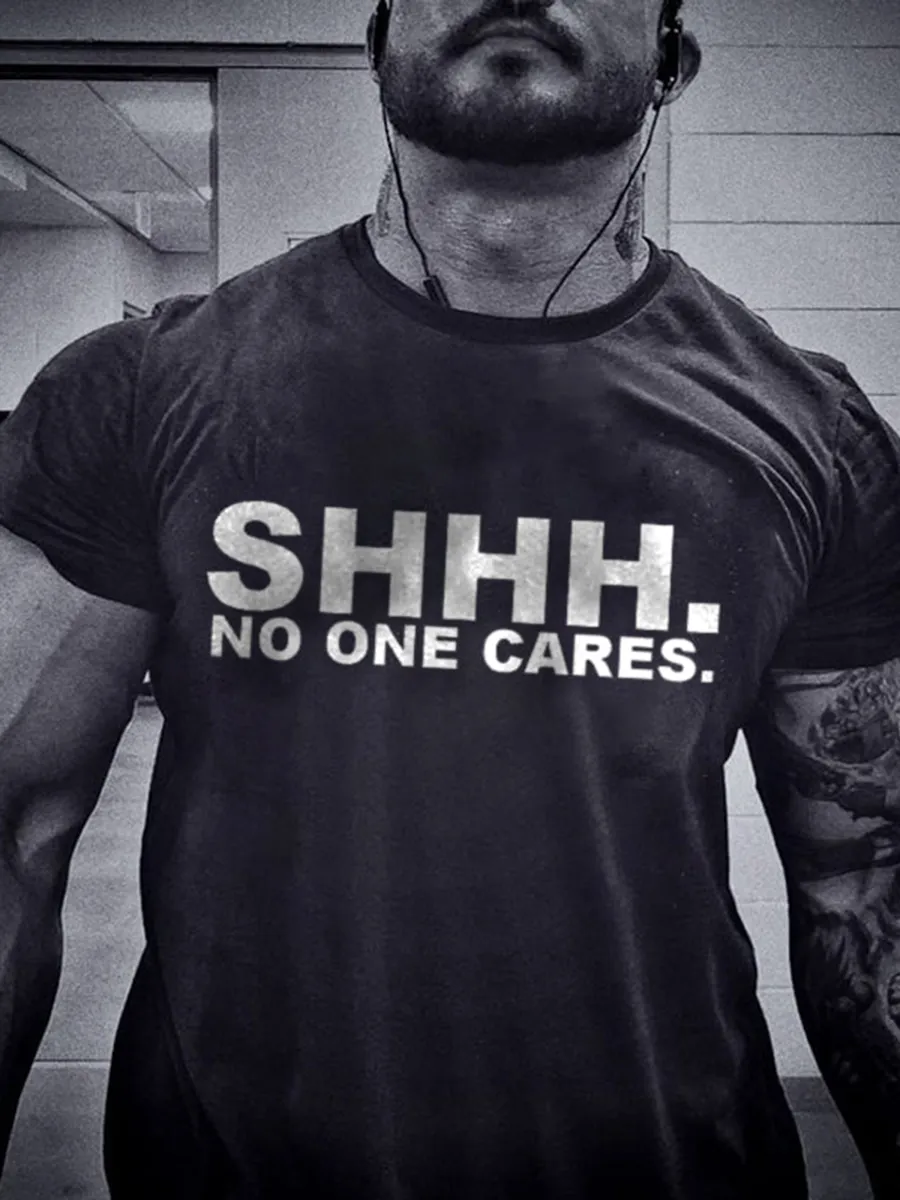 No One Cares Printed Fashionable Men's T-shirt