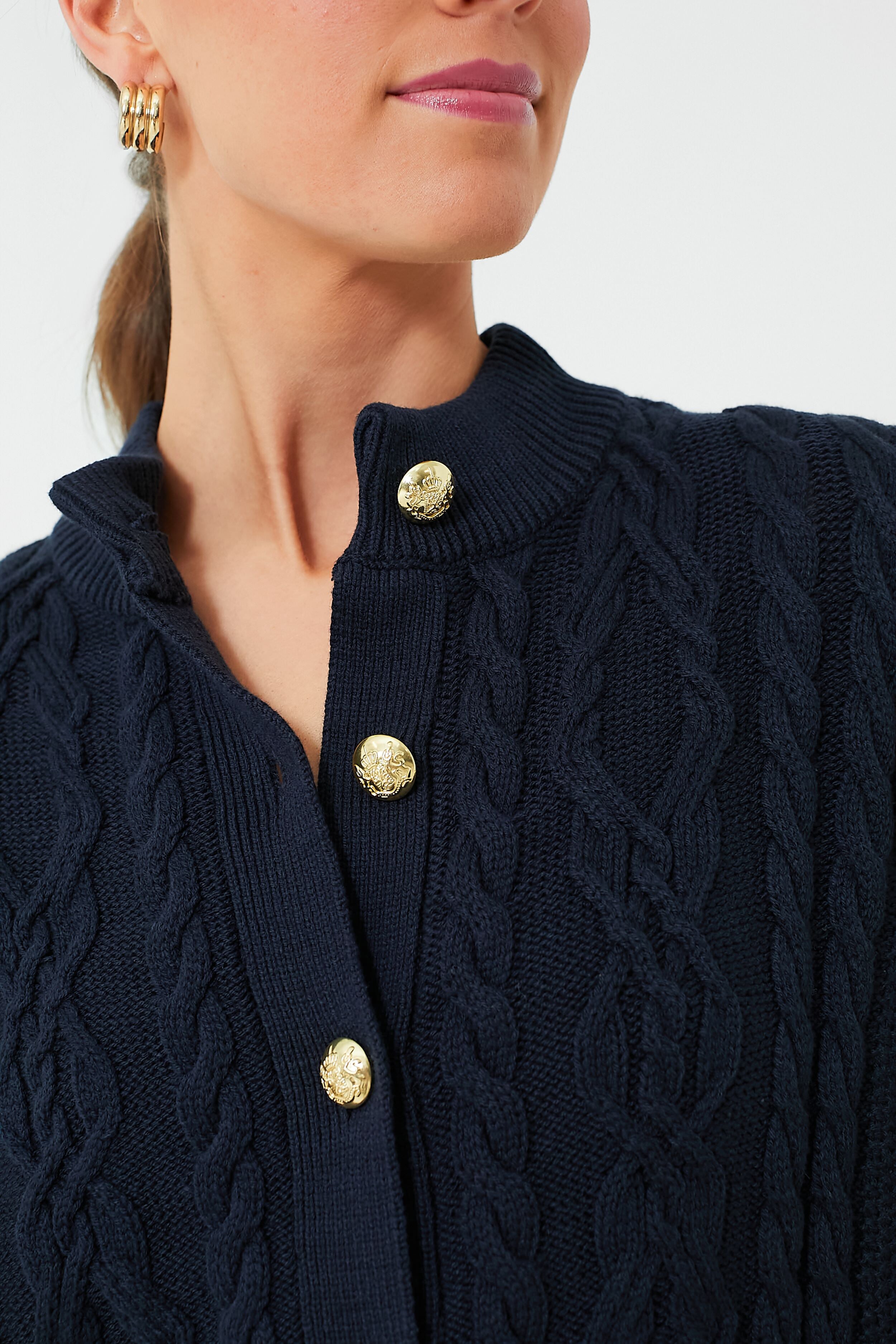 Navy Cotton Colette Cardigan