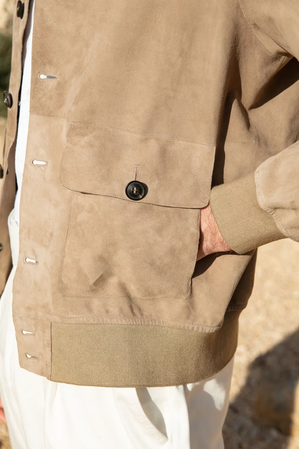 BEIGE SOFT SUEDE NUVOLA JACKET