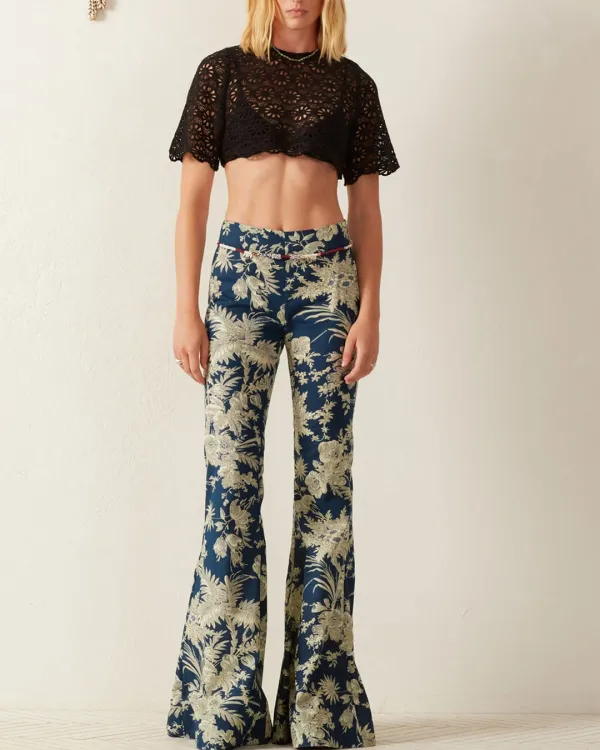 Nala Onyx Lace Cropped Top