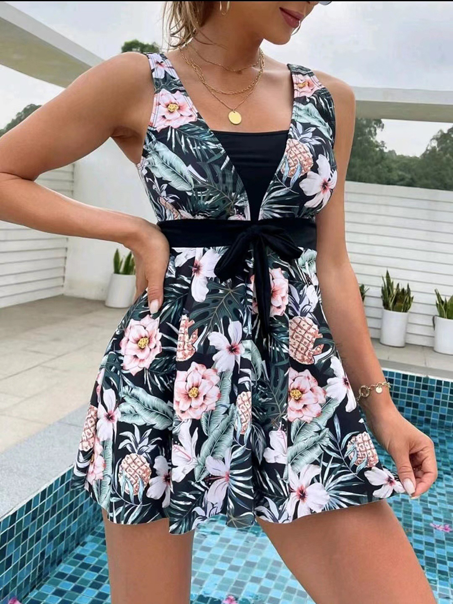 Women's Printed Sexy High Waist One Piece Swimsuit