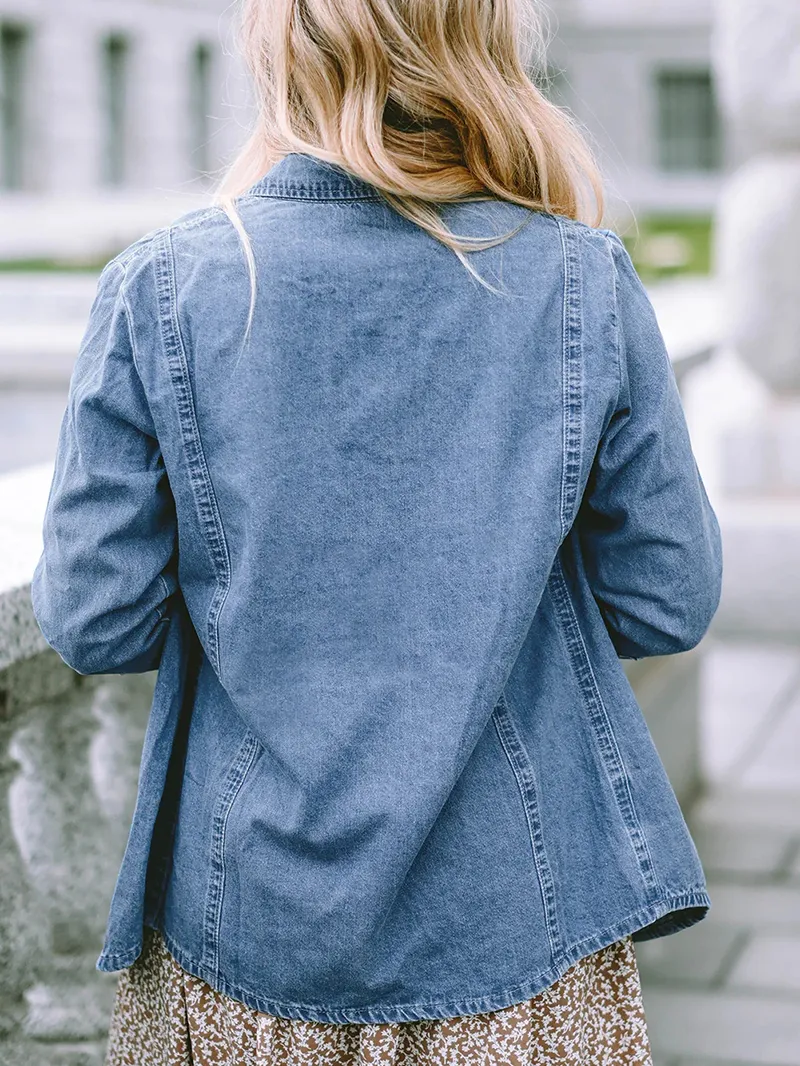 Casual simple versatile denim jacket