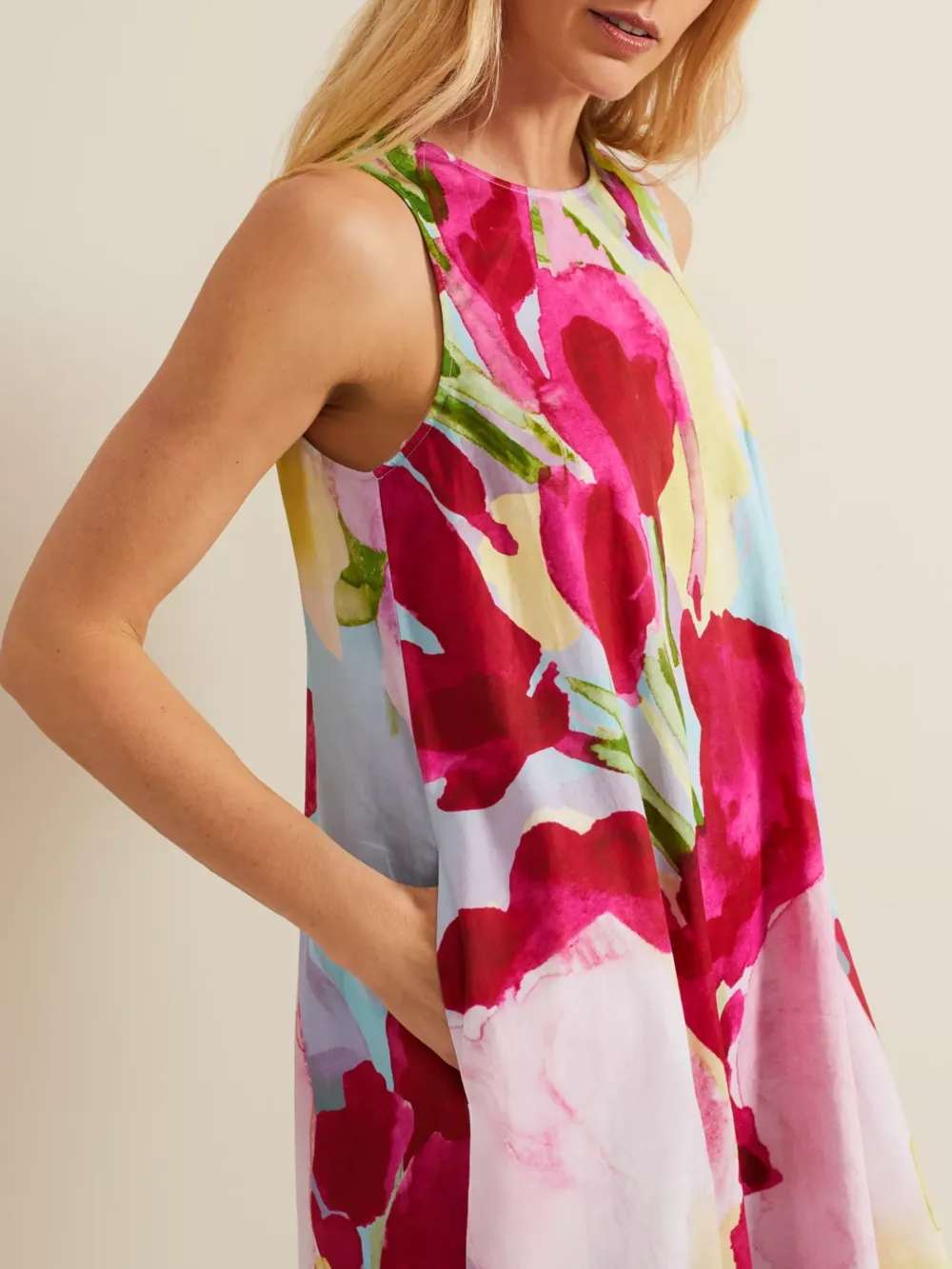 Leila Cotton Floral Midi Dress