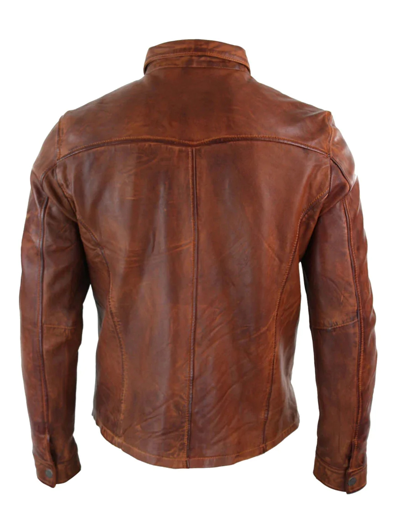 Men's Casual Outdoor Leather Jacket Coat