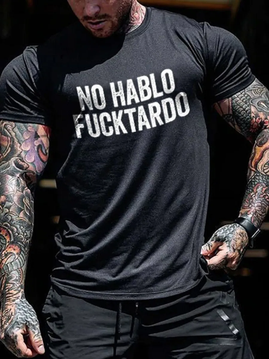 No Hablo Fxxktardo Print Men's T-Shirt