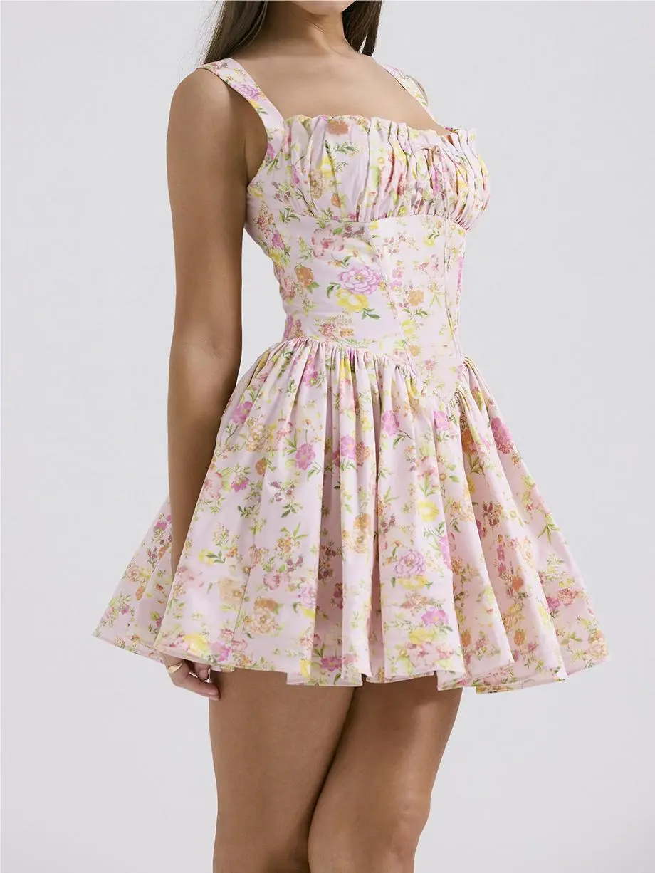 Floral Suspender Ballet Style Dress