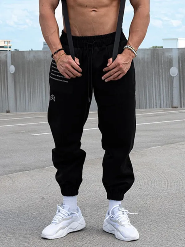 Men's loose letter print jogging pants