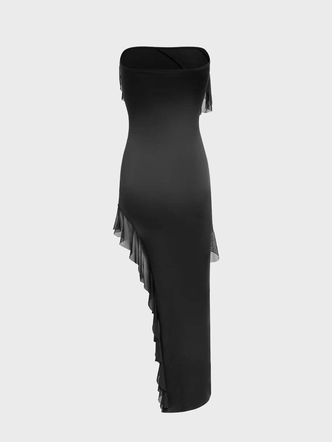 【Final Sale】Y2k Black Slit Dress Midi Dress