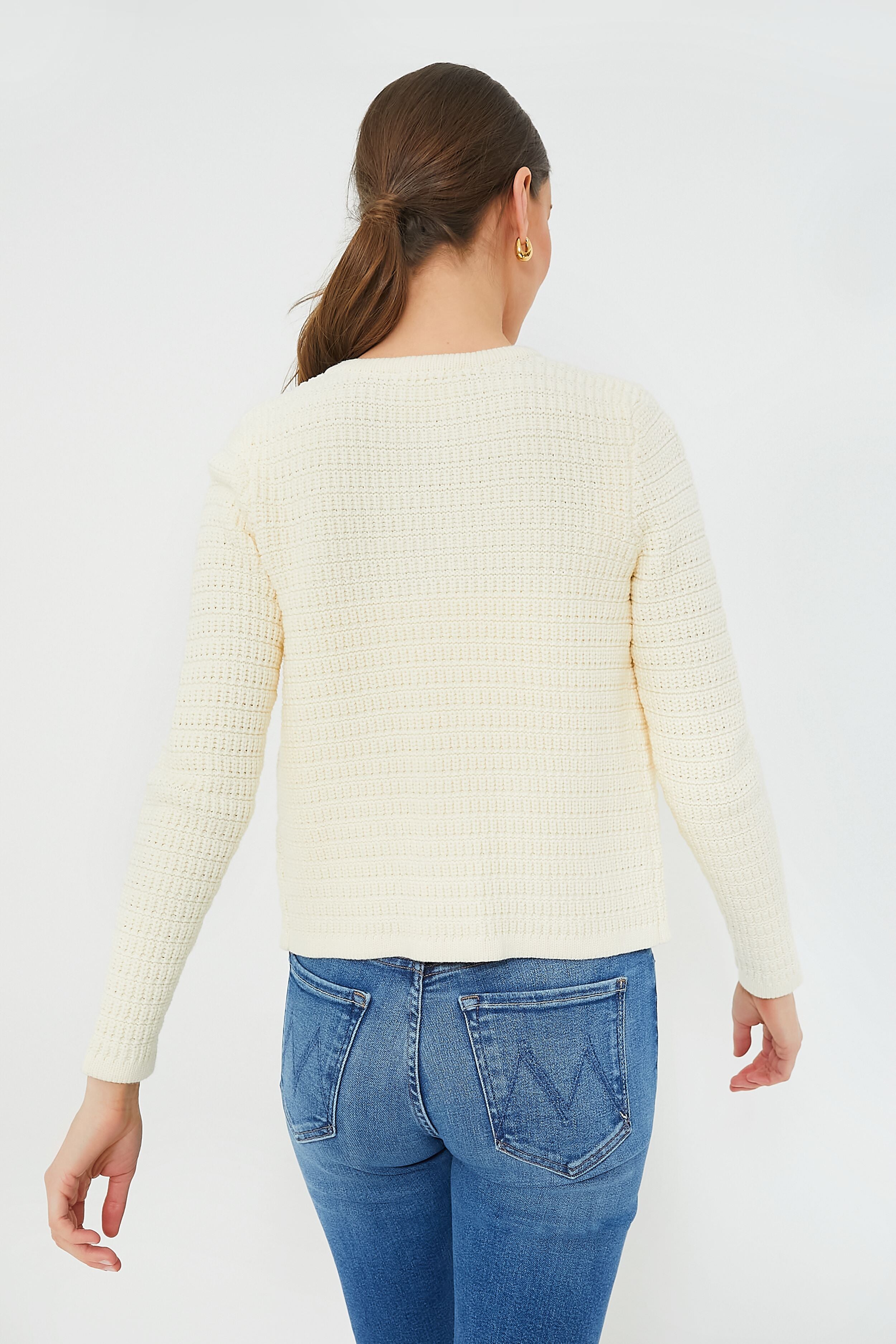 Cream Woven Maybourne Cardigan