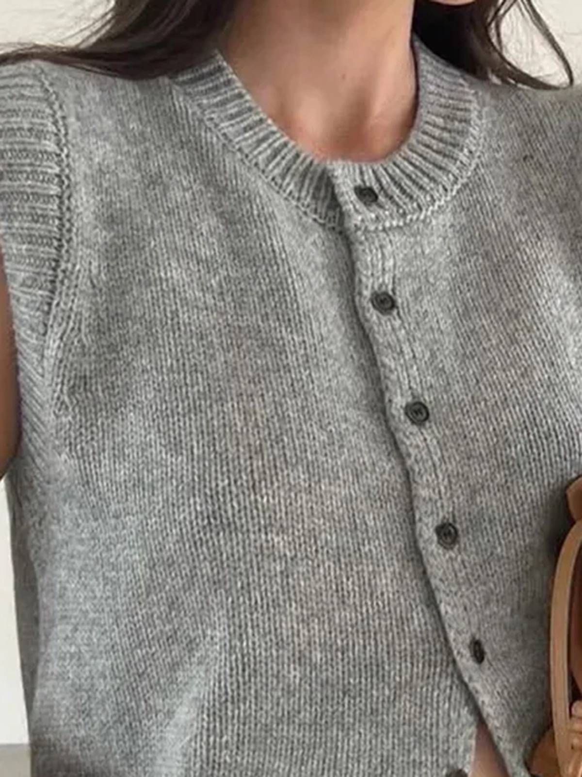 Casual Button Up Sweater Vest