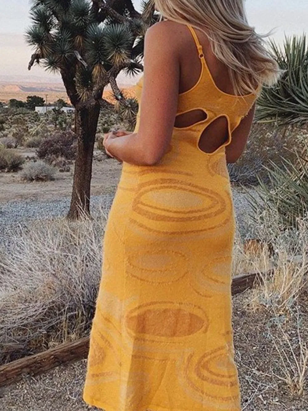 Swirl Knit Tie-dye Wrap Hip Dress