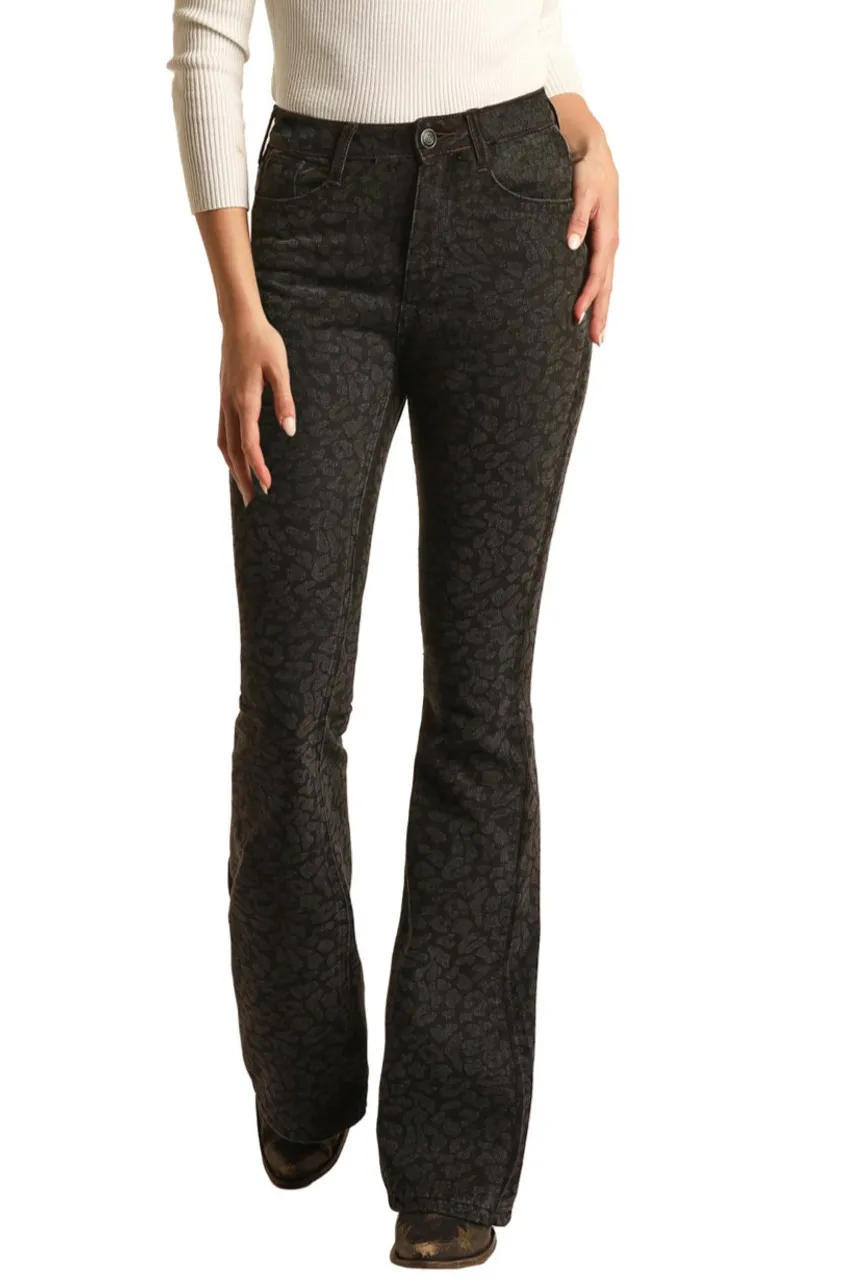 Women's high-waisted printed jeans