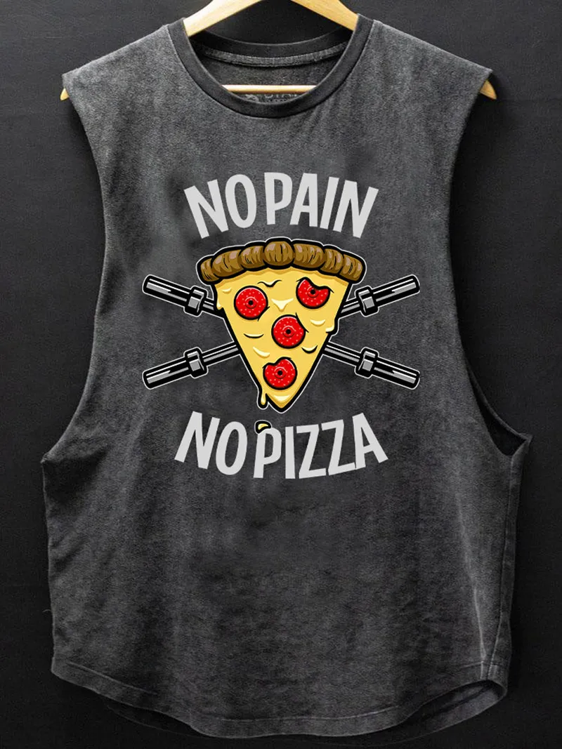 NO PAIN NO PIZZA SCOOP BOTTOM COTTON TANK