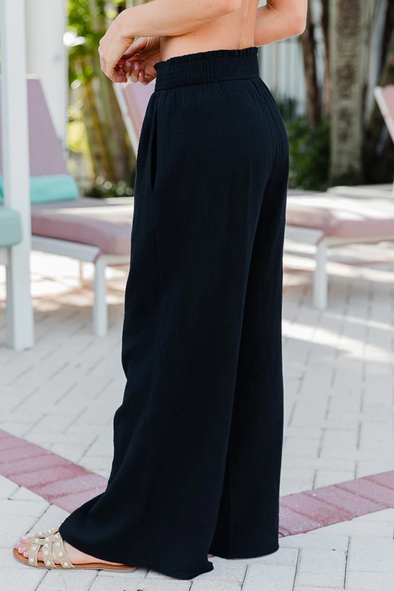 Look Your Best Dark Teal Frayed Detail Ankle Length Pants