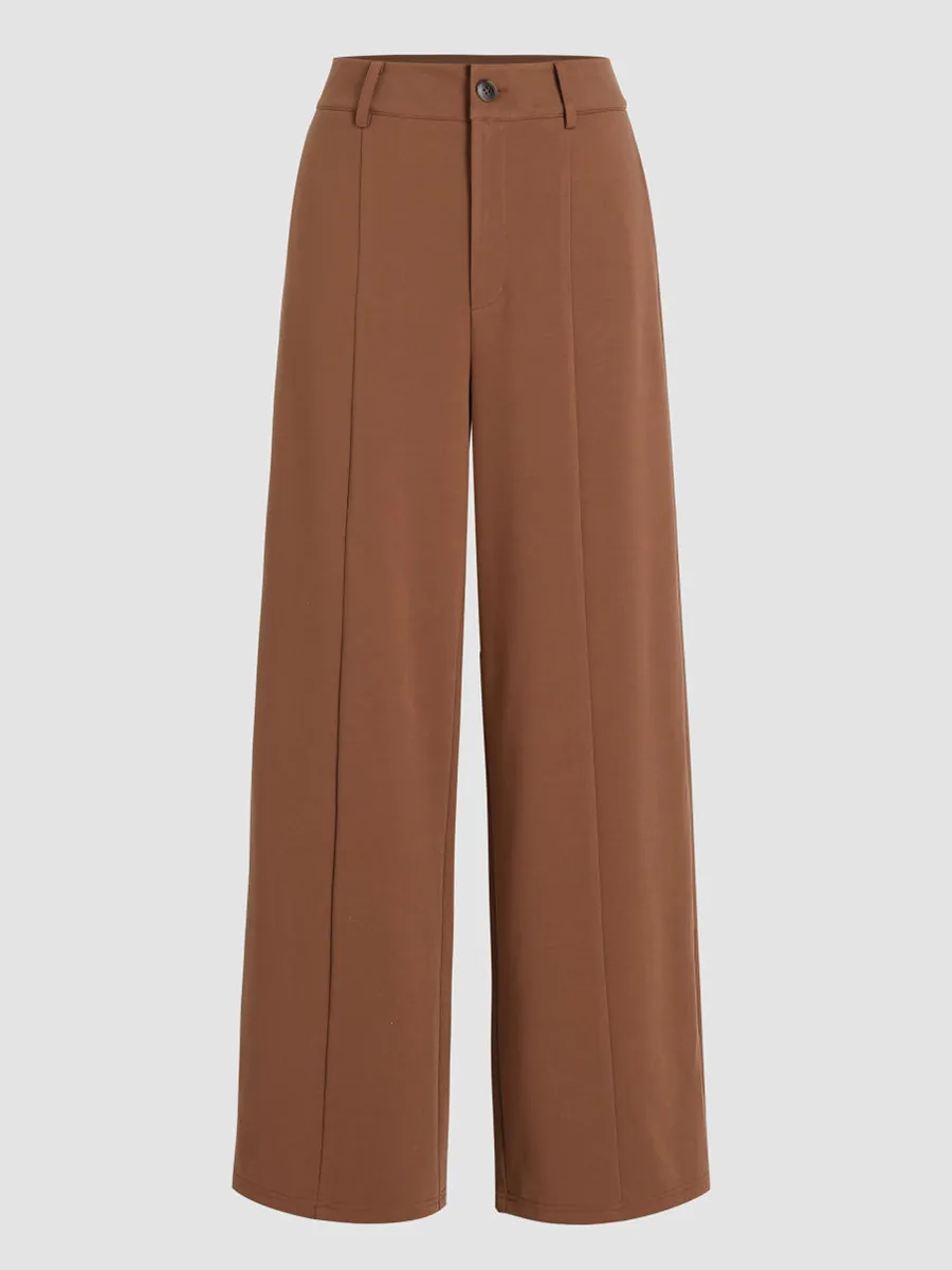 Solid Wide Leg Trousers