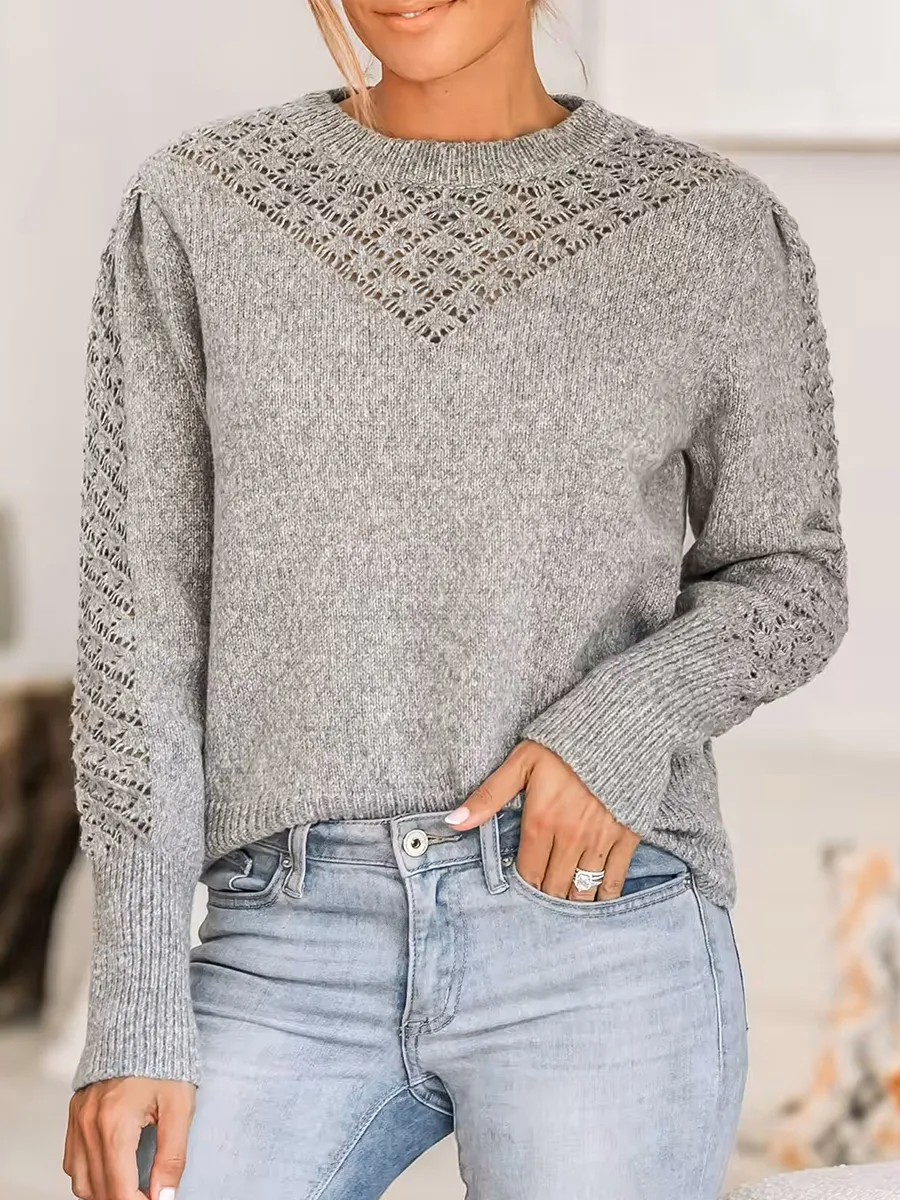 Charcoal Cutout Fitted Sweater