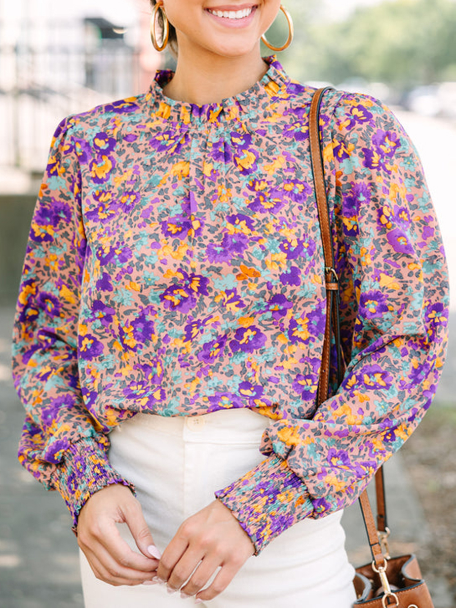 Purple Floral Blouse