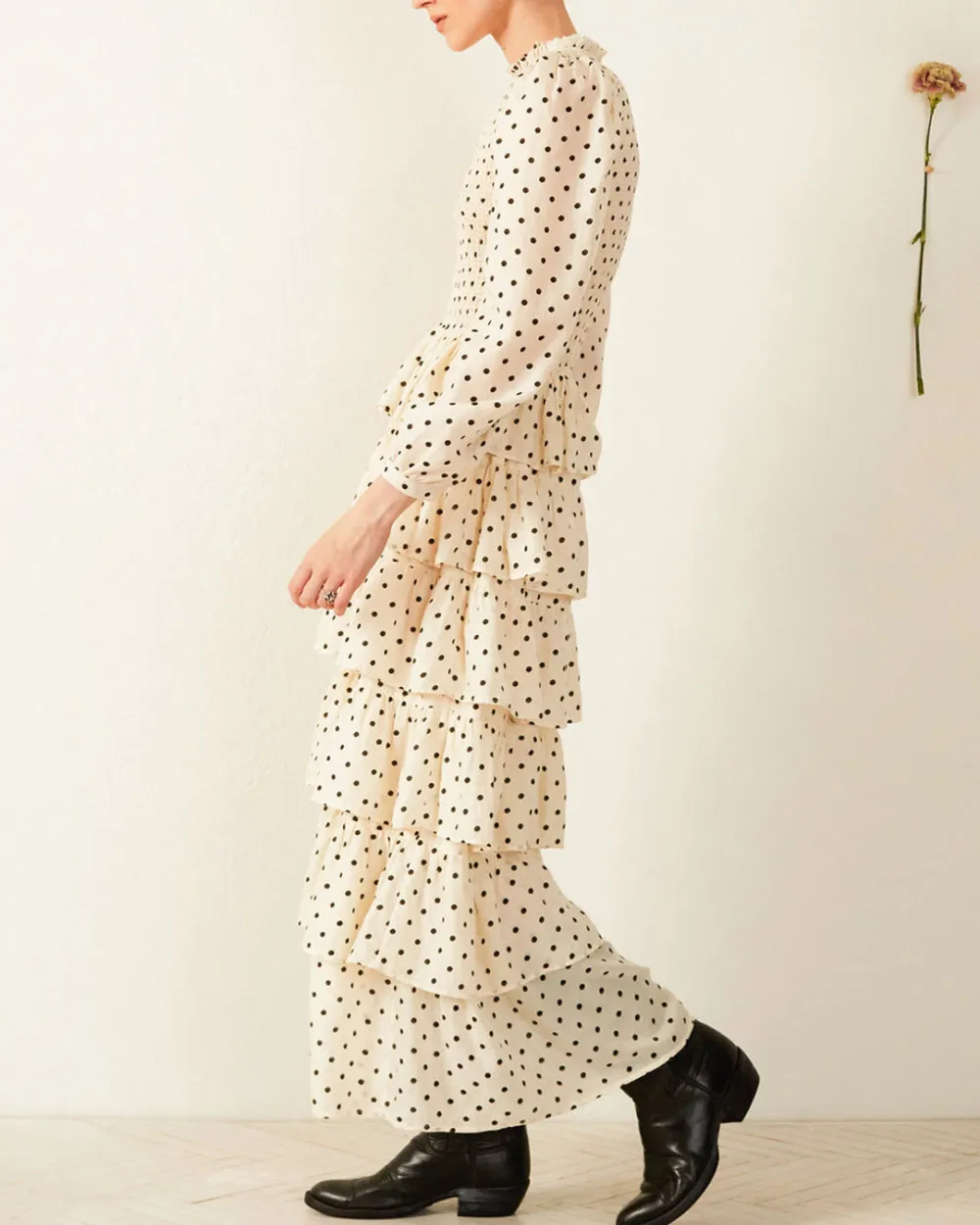 Shelby Cream Dot Smocked Dress