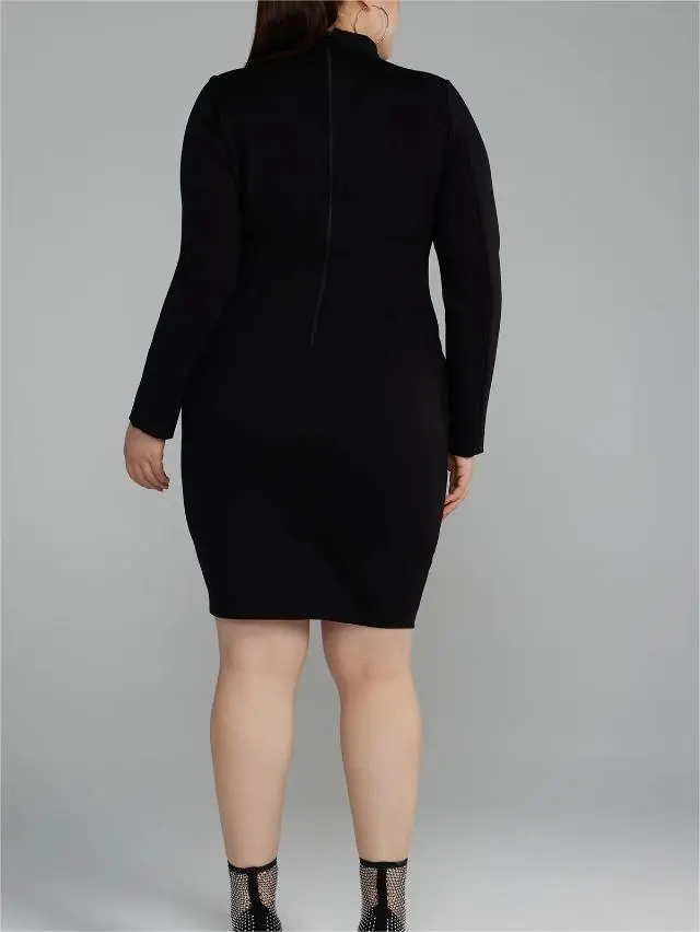 Grommet Seamed Ponte Knit Dress