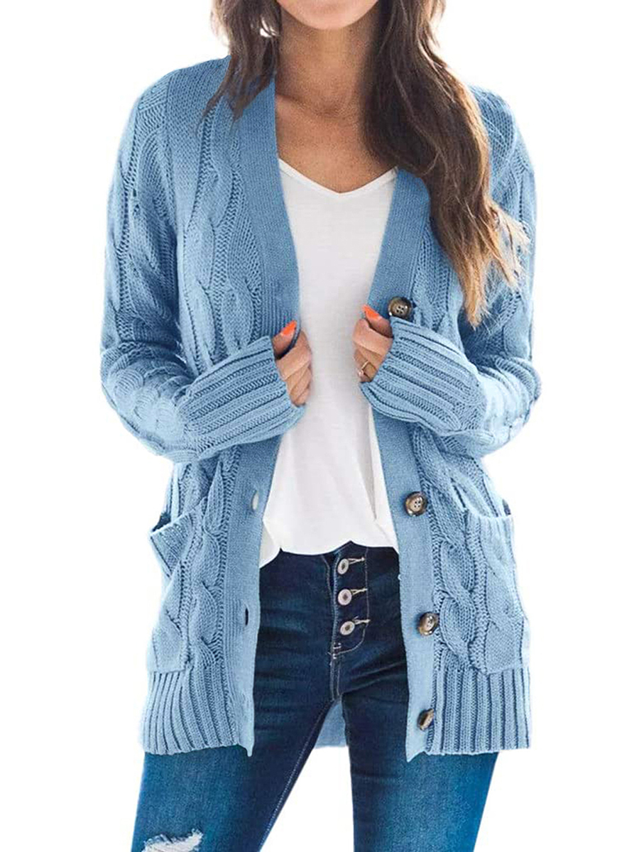 Women's Solid Color Cardigan Jacket