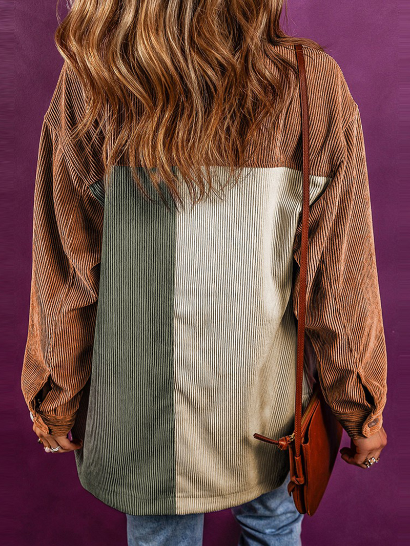 Women's Color Block Corduroy Jacket