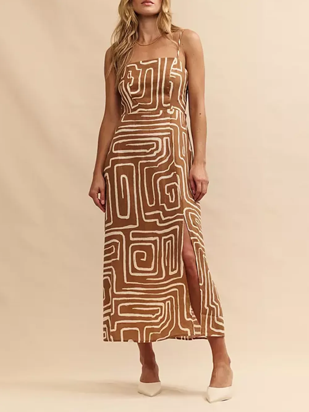 Maddy Abstract Print Midi Dress