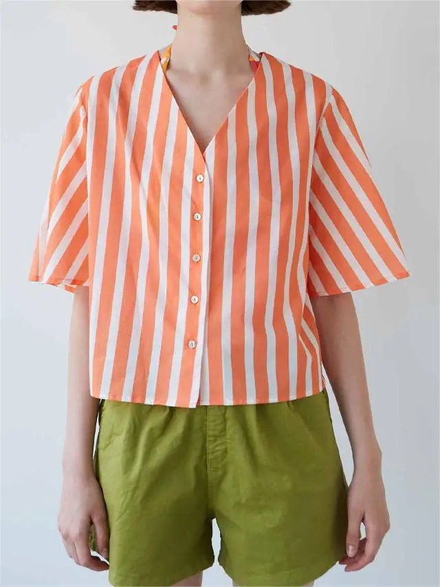 TANGERINE STRIPED BLOUSE