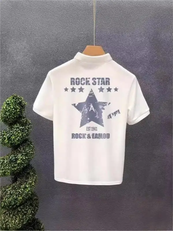 Polo Shirt Short Sleeve Star Print