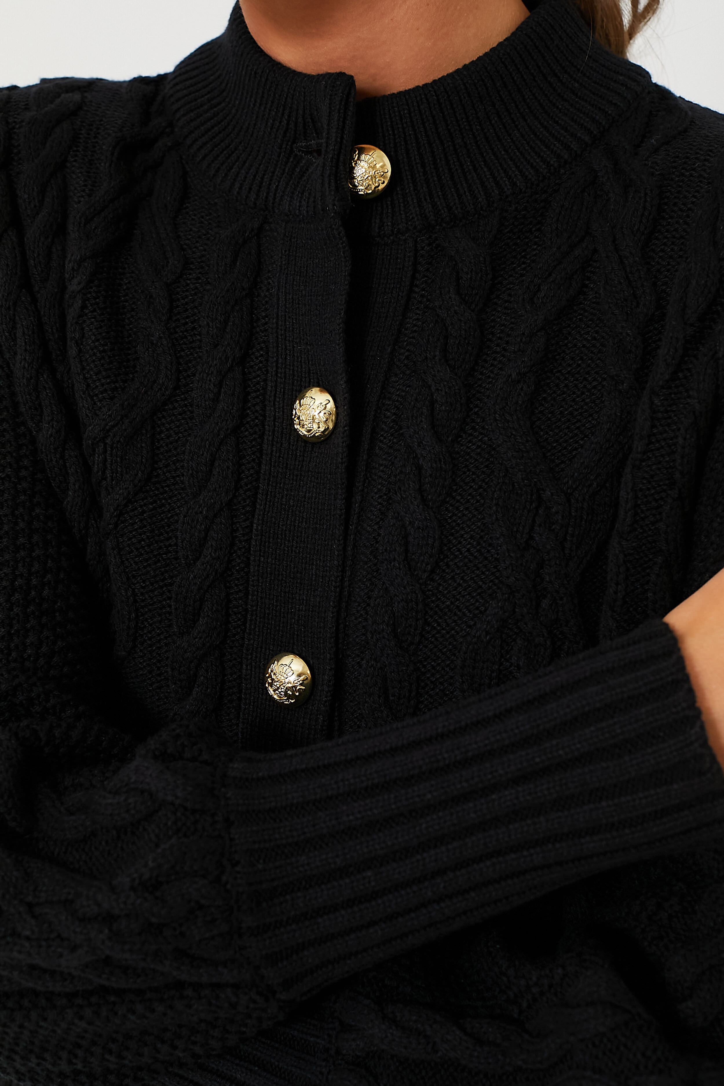 Black Cotton Colette Cardigan