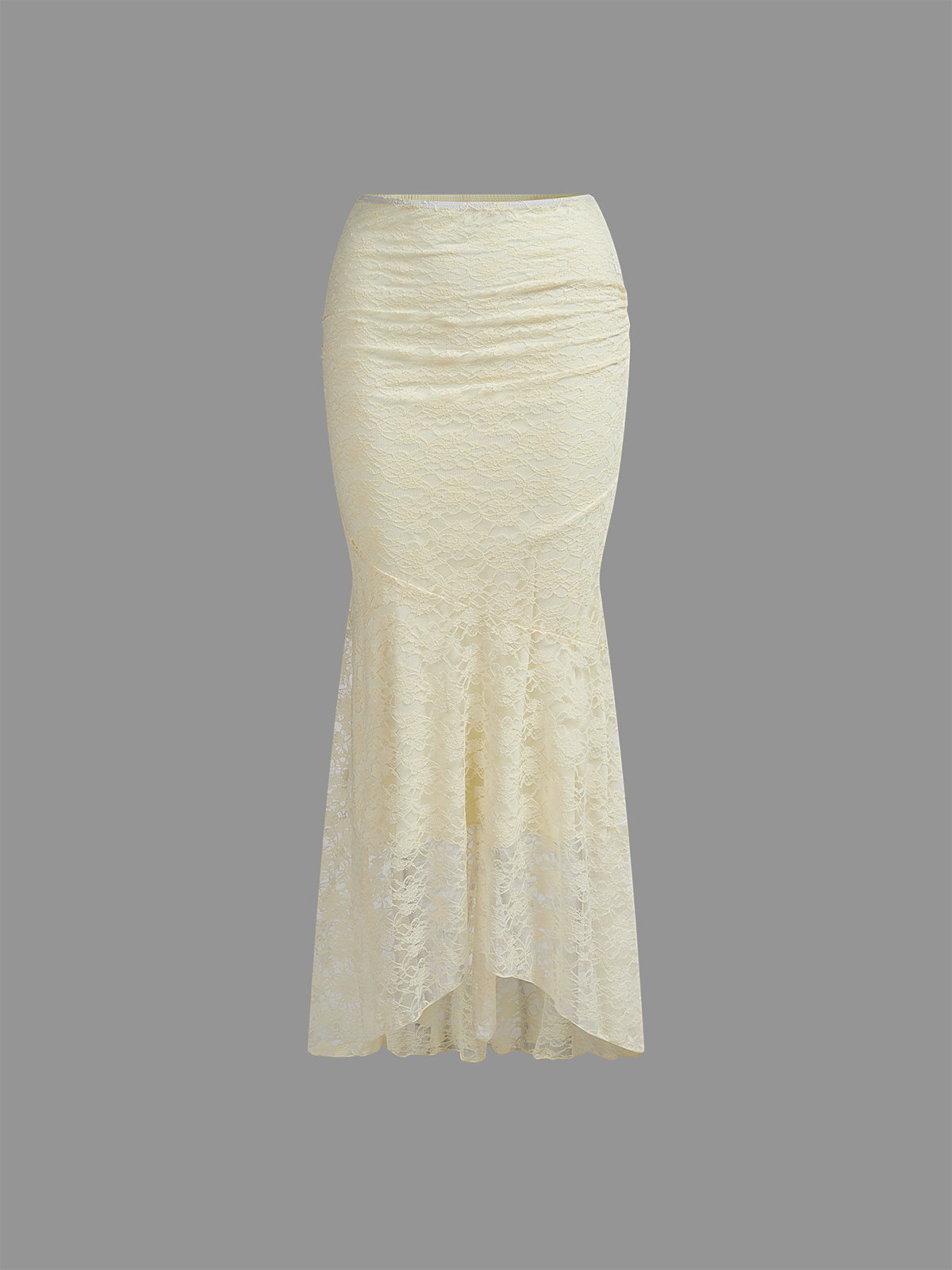 Double Layer Lace Plain Maxi Skirt