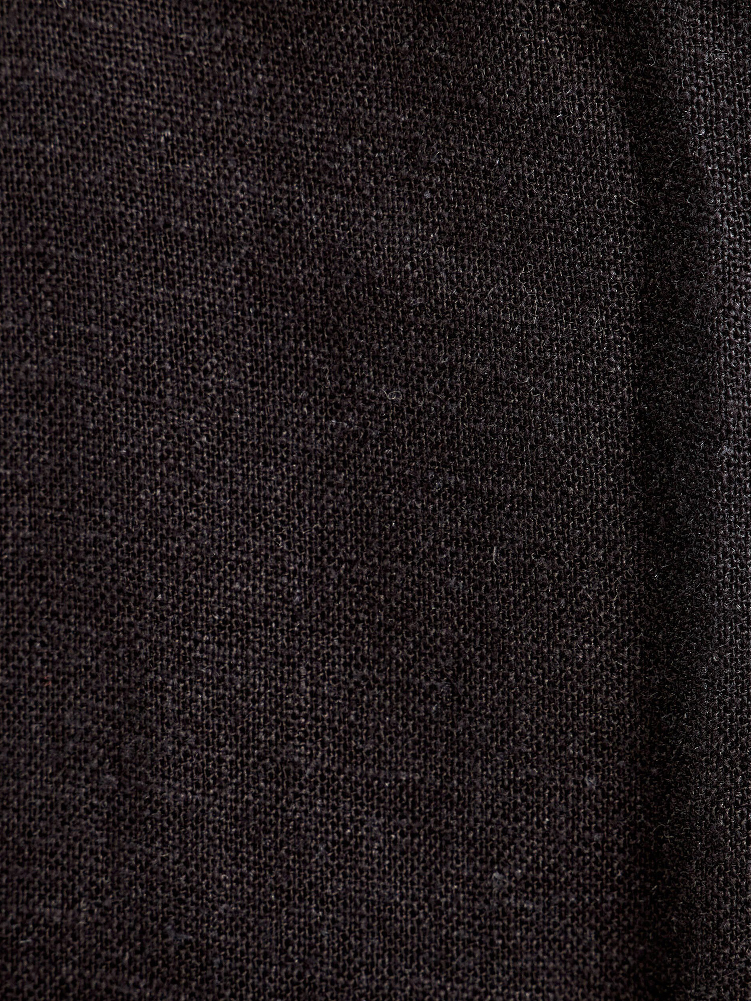 Robe chemise midi évasée 55% de lin noir femme