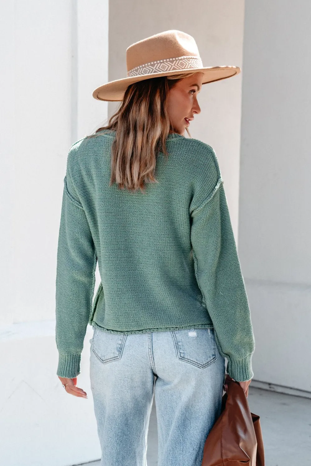 Everyday Fall Pullover Sweater - Sage