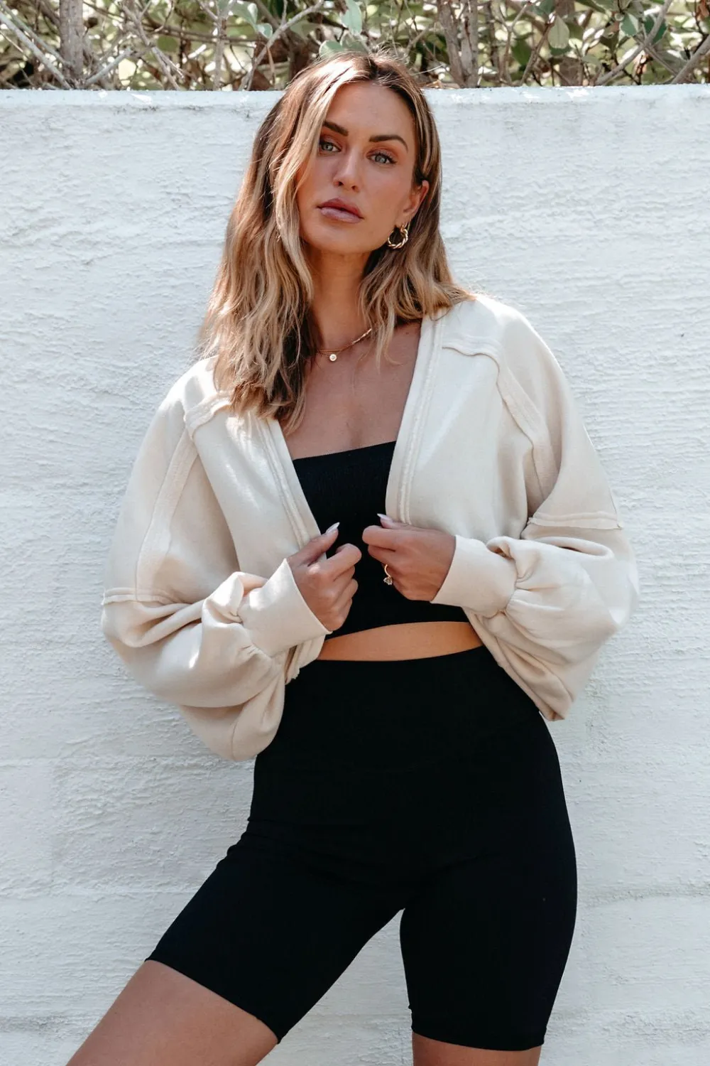 Cream Cropped Shrug Cardigan