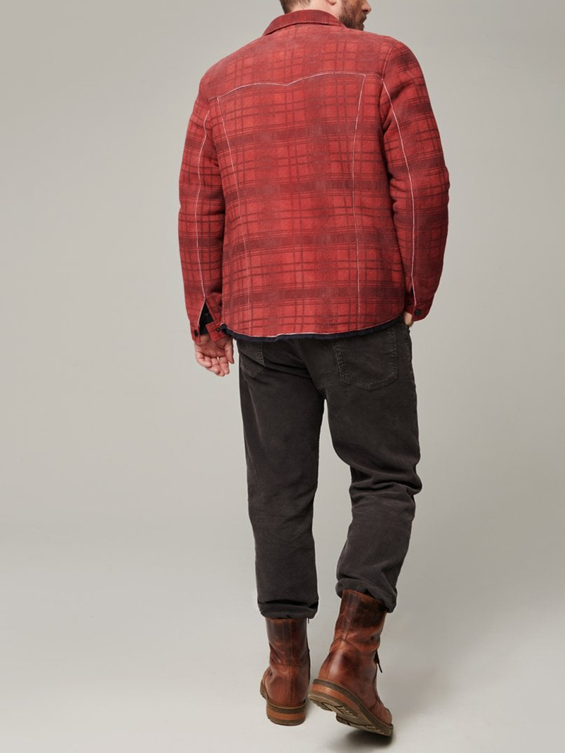 Plaid Sheepskin Shirt Jacket