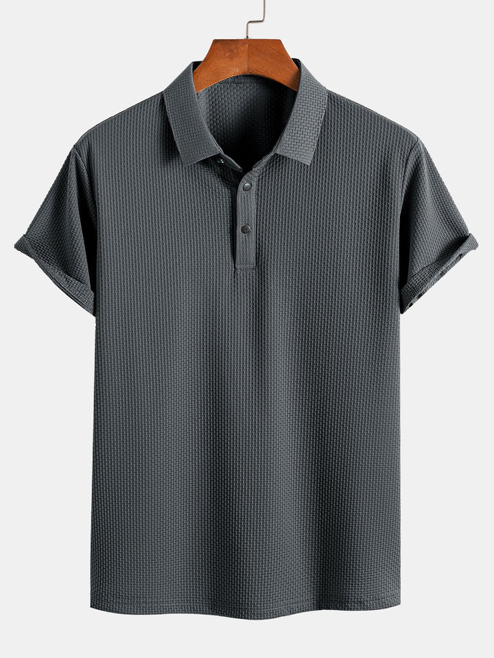 Short Sleeve Textured Polo