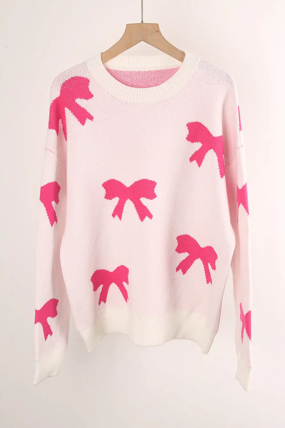 Knitwear Bow Pullover Long Sleeve Sweater