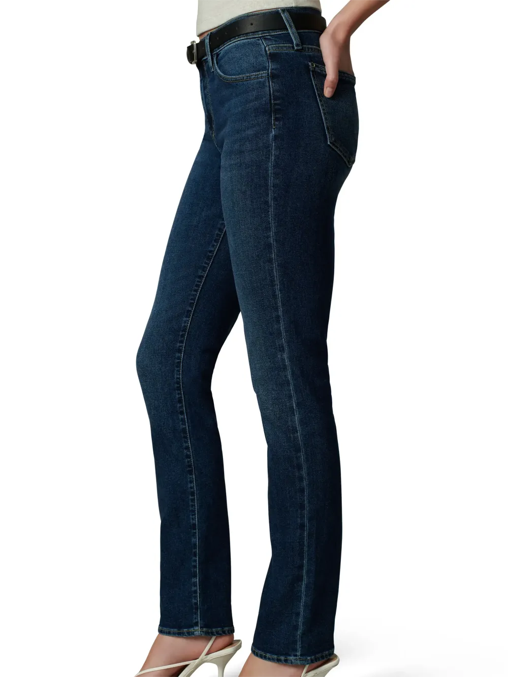 High Rise Rhinestone Straight Leg Jeans