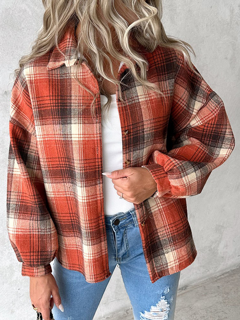 Casual thick plaid women's jacket