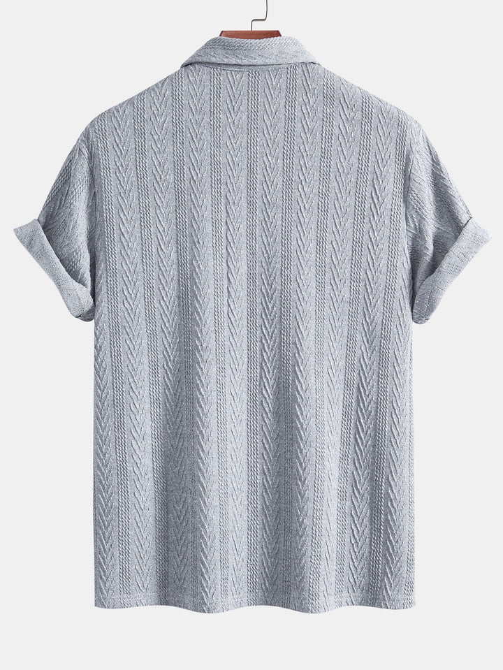 Knitted Geometric Jacquard Polo