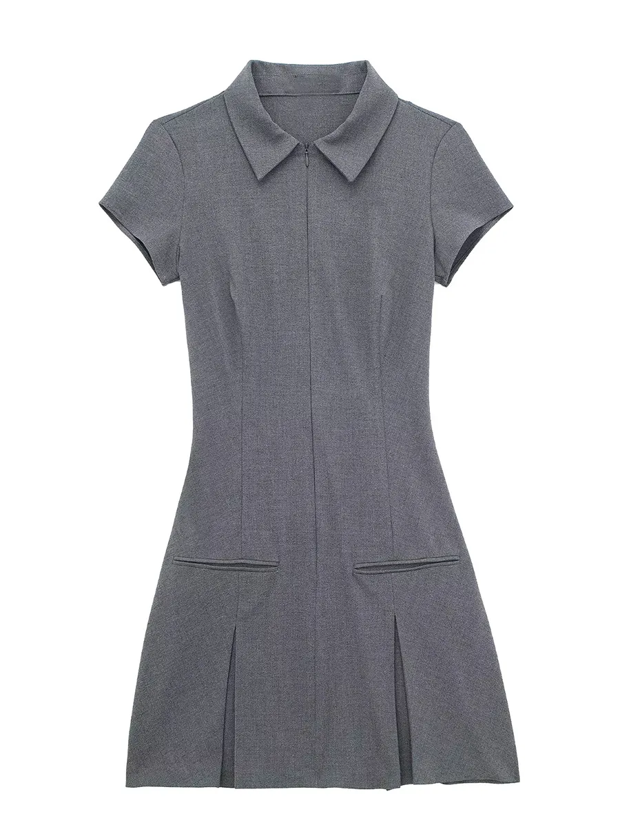 Women's Short Dress with Lapels