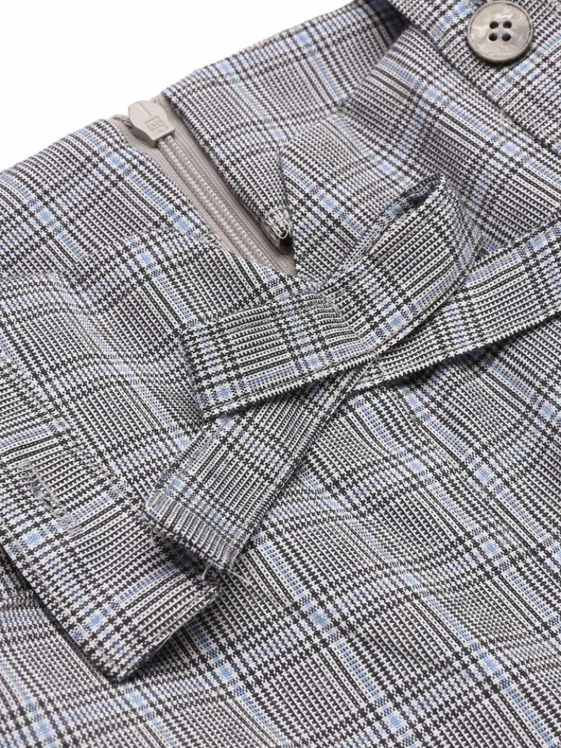 GRAY 1950S PLAIDS SUSPENDER PANTS