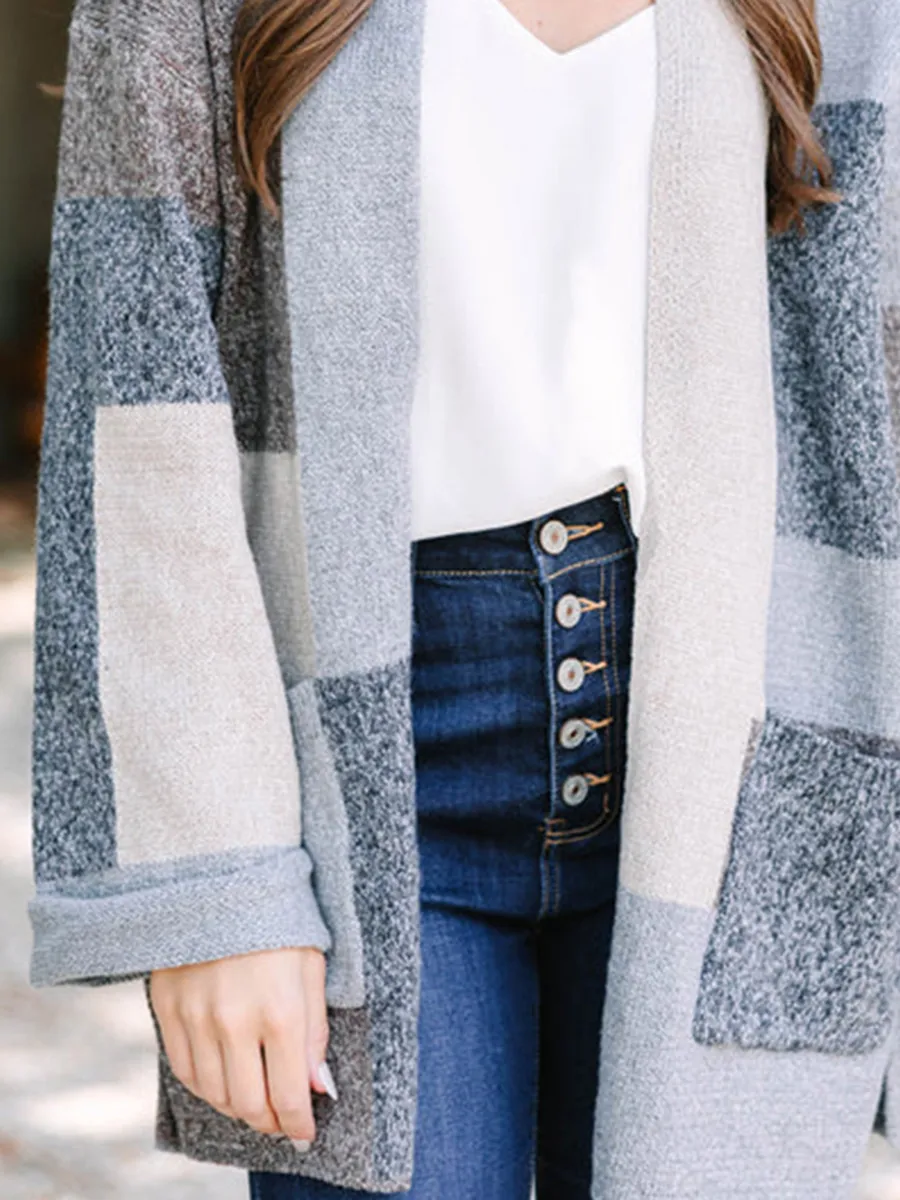 Gray Colorblock Cardigan