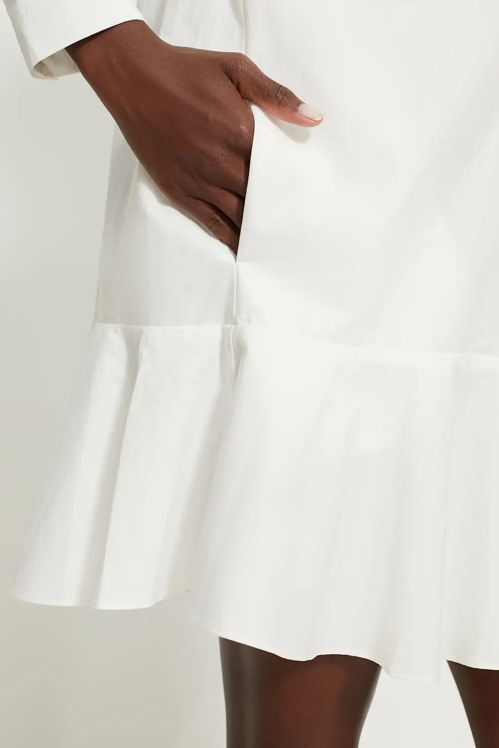 White Cotton Poplin Callahan Shirt Dress