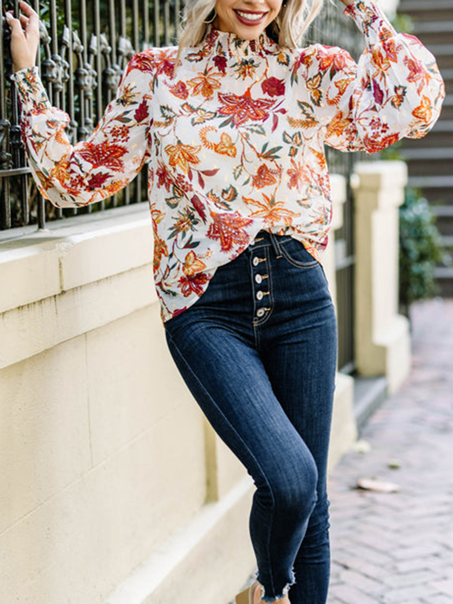 White Floral Blouse