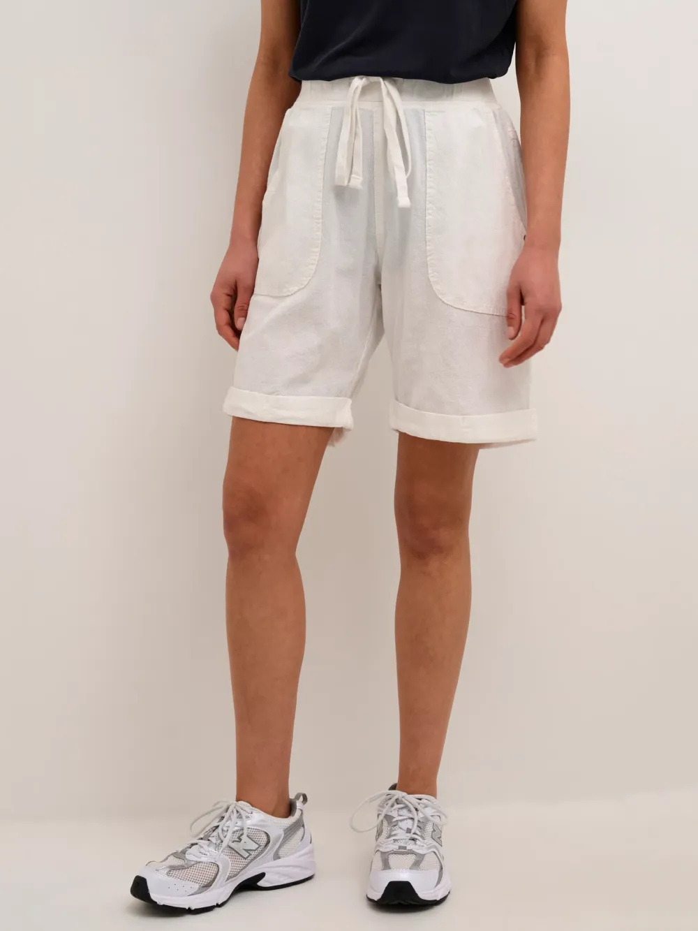 Naya Elastic Waist Cotton Shorts