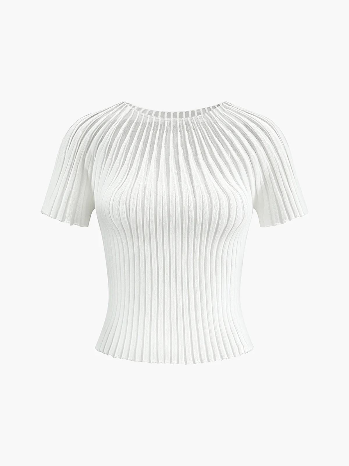 Plain Short Sleeve Knit Top