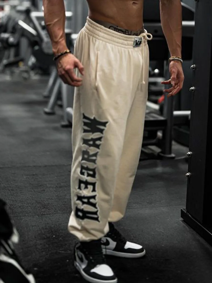 Men's Casual Letter Print Jogging Pants