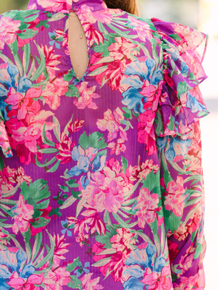 Purple Floral Blouse