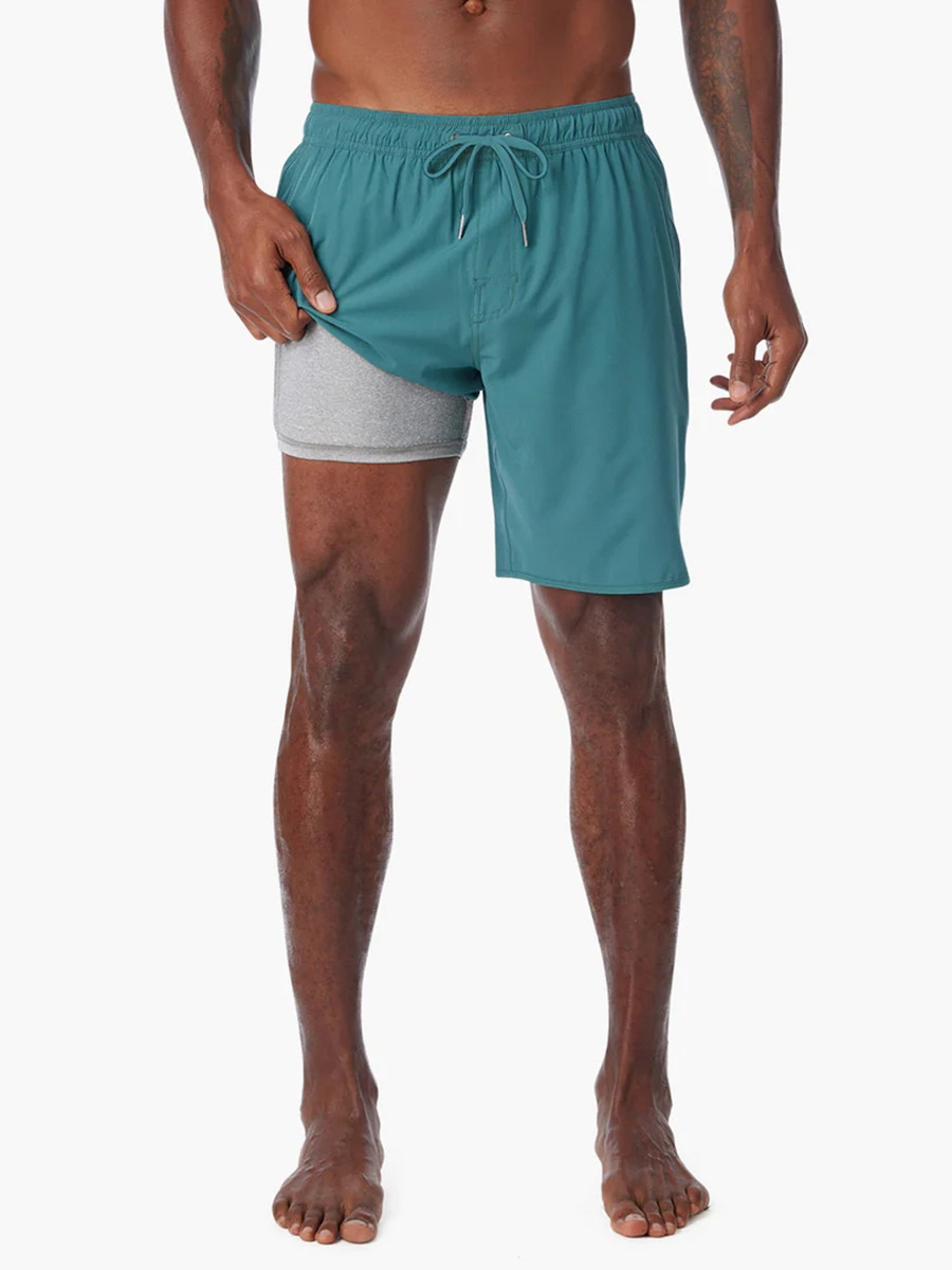 Men's solid color beach shorts