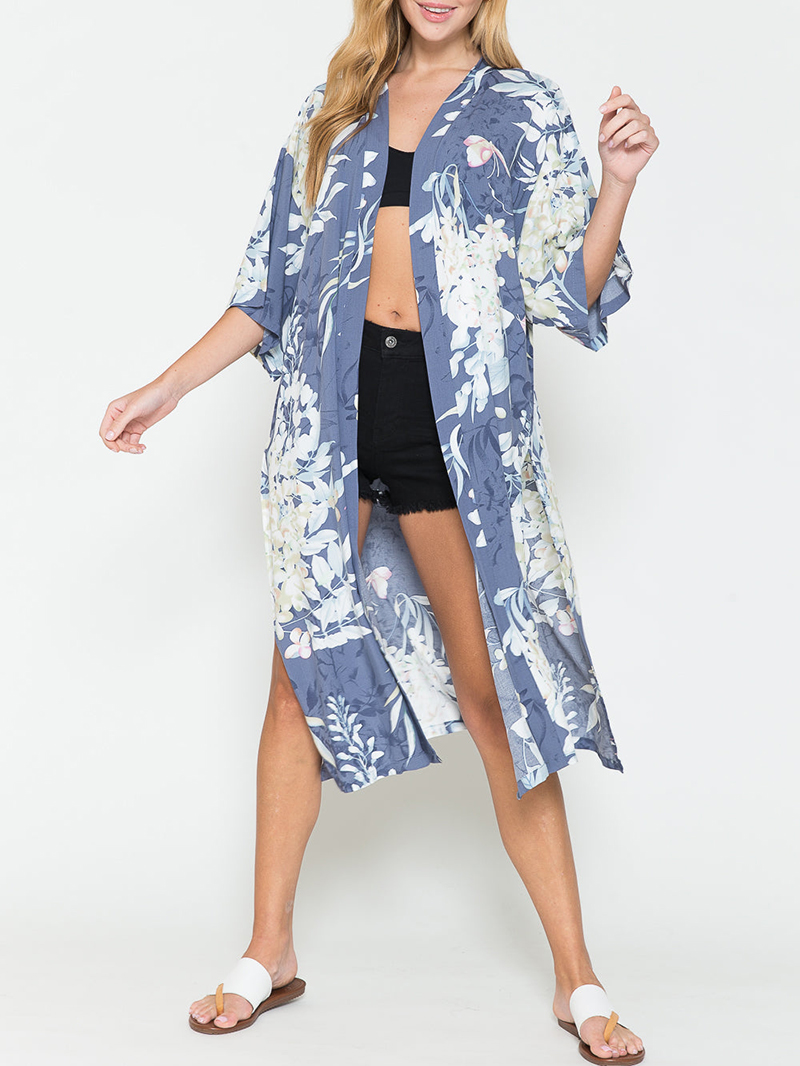 Botanical Print Split Cover Up